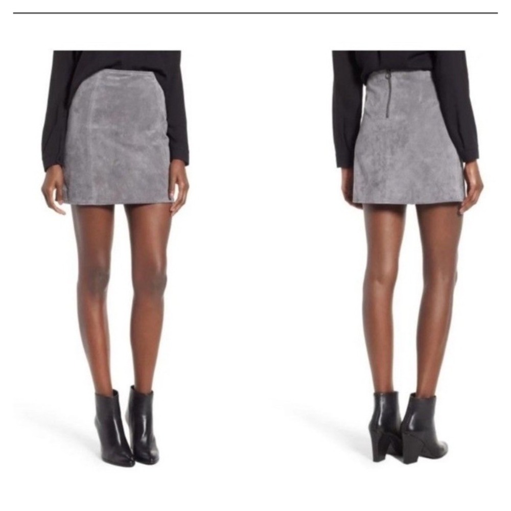 Women's Blank NYC Suede Mini Skirt Gray Size 26 Retro Hippie Boho Western 90s